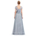 Grace Karin Formal Gris Madre Larga de la Novia Lace Vestidos Vestido de noche de manga corta CL4445